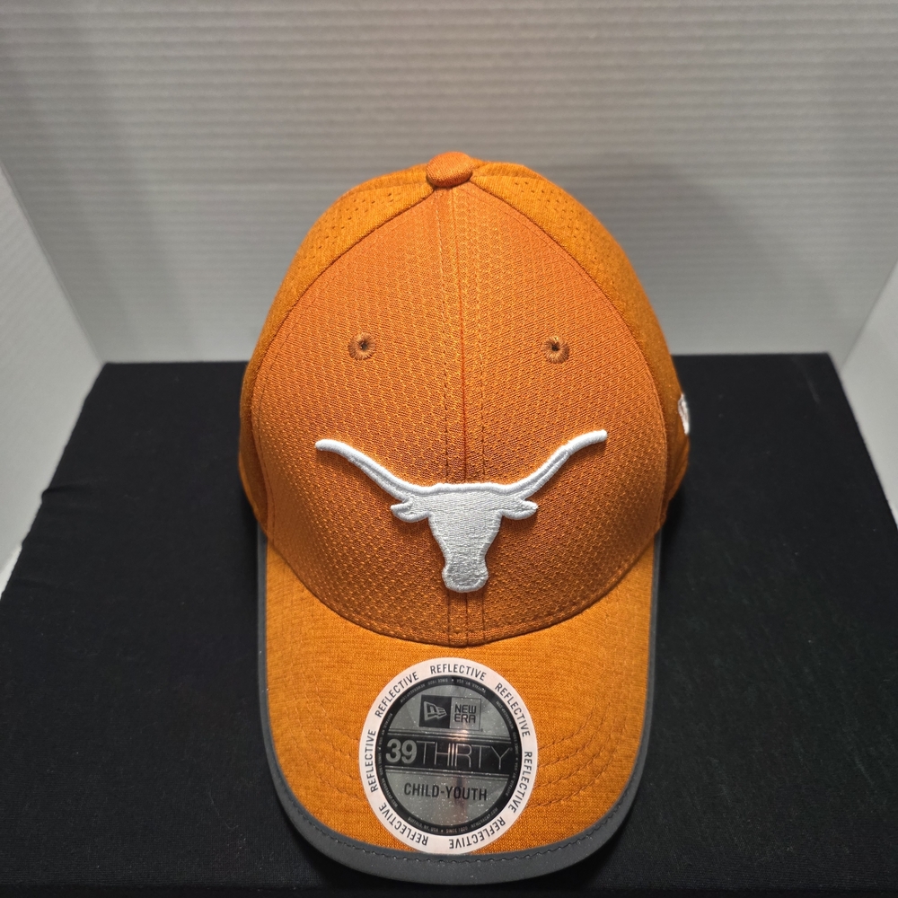 Texas Longhorns New Era 39THIRTY Reflective Visor Hat Cap Orange White Youth NWT
